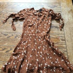 Reformation March Brown mini floral dress Sz 0